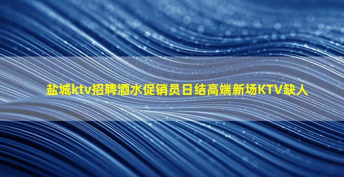 盐城ktv招聘酒水促销员日结高端新场KTV缺人